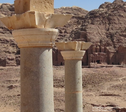 Blue Church with royal tombs in background petra jordan by eva the dragon 2013 v2