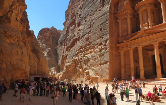 tourists around treasury at petra by eva the dragon 2013