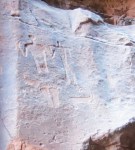 wadi rum nabataean man and woman and&nbsp;footprints