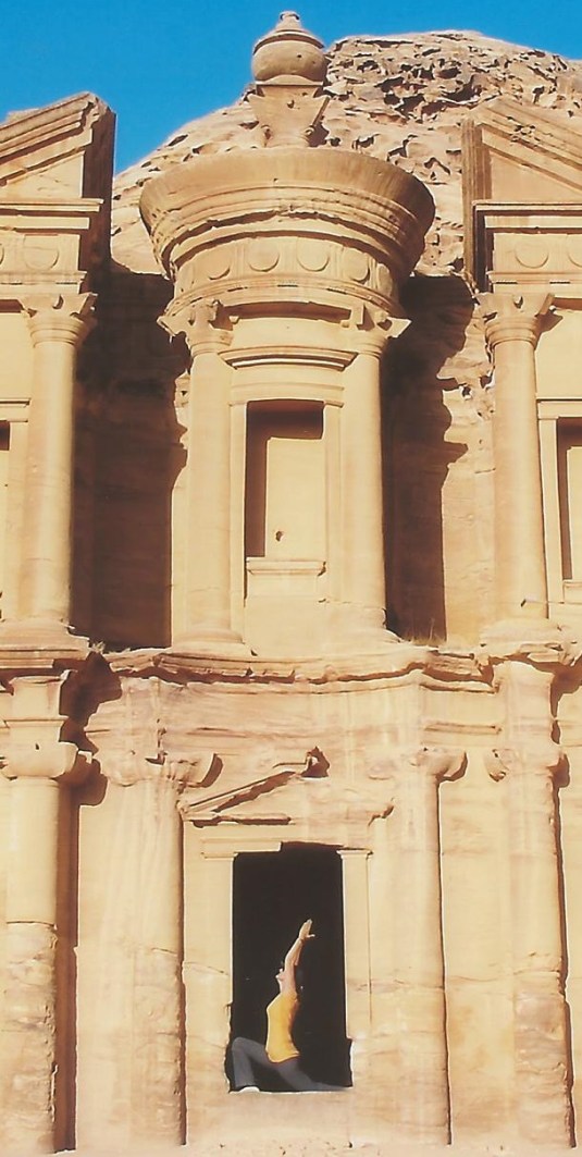 Hanumanasana in monastery petra jordan 2013